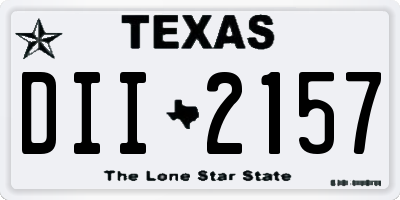 TX license plate DII2157