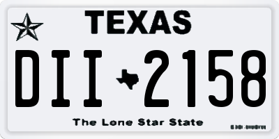 TX license plate DII2158