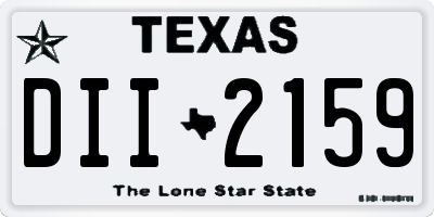 TX license plate DII2159