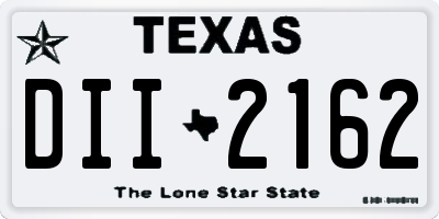 TX license plate DII2162