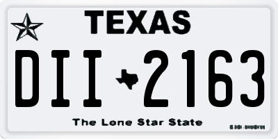 TX license plate DII2163