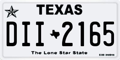TX license plate DII2165