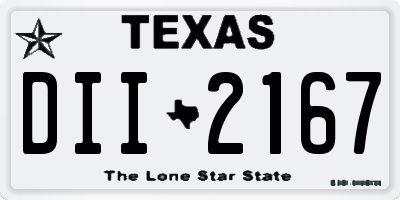 TX license plate DII2167