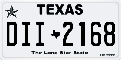 TX license plate DII2168