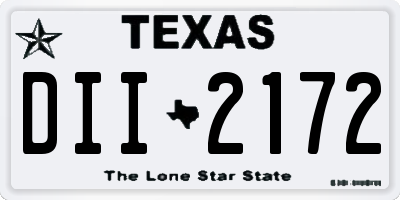 TX license plate DII2172