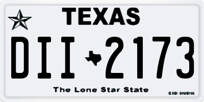 TX license plate DII2173