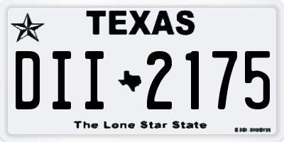 TX license plate DII2175