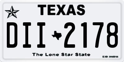TX license plate DII2178
