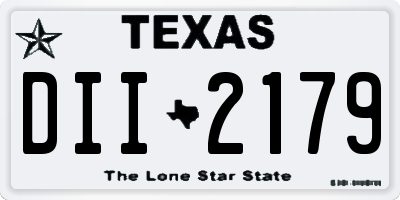 TX license plate DII2179