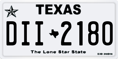 TX license plate DII2180