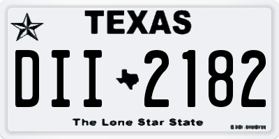 TX license plate DII2182