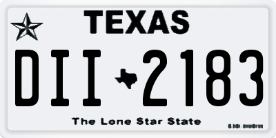 TX license plate DII2183