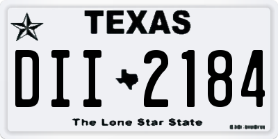 TX license plate DII2184