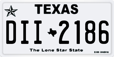TX license plate DII2186