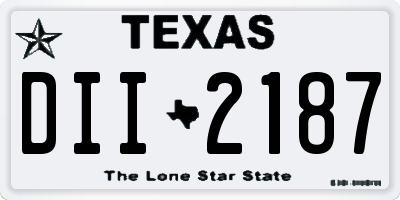 TX license plate DII2187