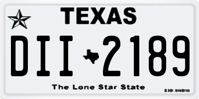 TX license plate DII2189