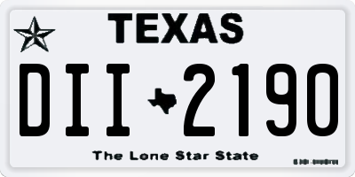 TX license plate DII2190
