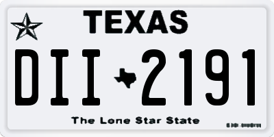 TX license plate DII2191