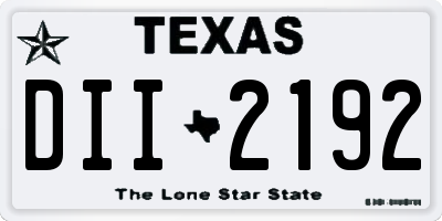 TX license plate DII2192