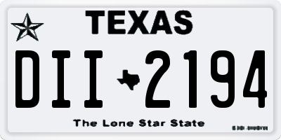 TX license plate DII2194