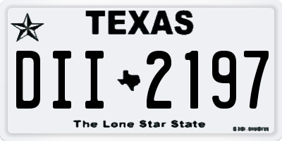 TX license plate DII2197
