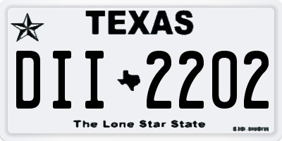 TX license plate DII2202