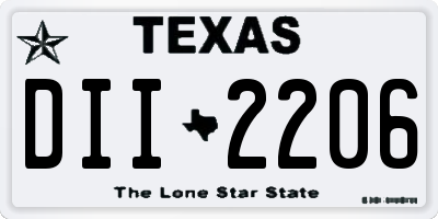 TX license plate DII2206