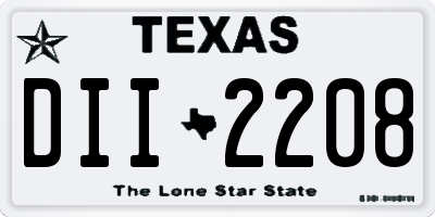 TX license plate DII2208