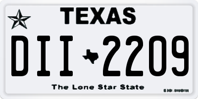 TX license plate DII2209