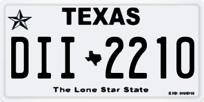 TX license plate DII2210