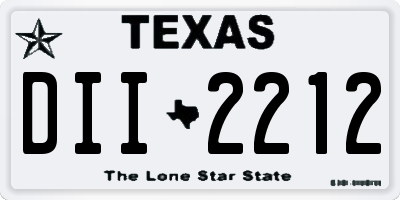 TX license plate DII2212