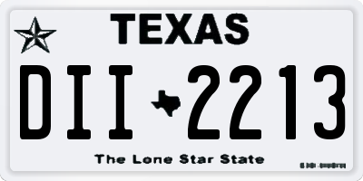 TX license plate DII2213