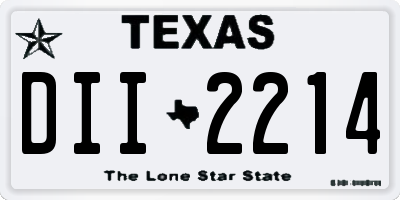 TX license plate DII2214