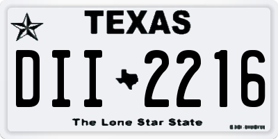 TX license plate DII2216