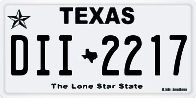 TX license plate DII2217