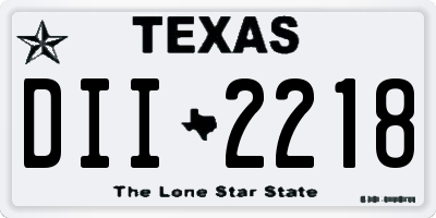 TX license plate DII2218