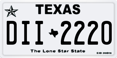 TX license plate DII2220
