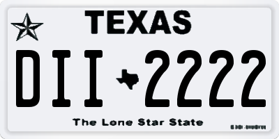 TX license plate DII2222