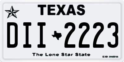 TX license plate DII2223