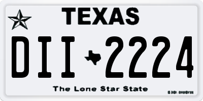 TX license plate DII2224
