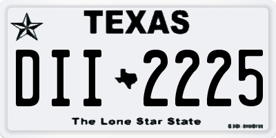 TX license plate DII2225