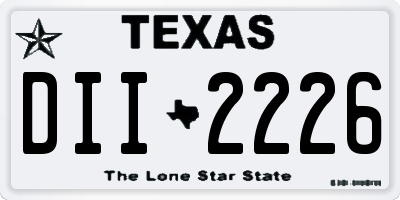 TX license plate DII2226