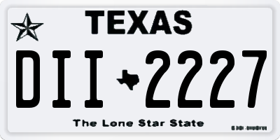 TX license plate DII2227