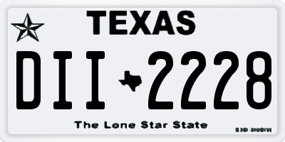 TX license plate DII2228