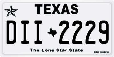 TX license plate DII2229