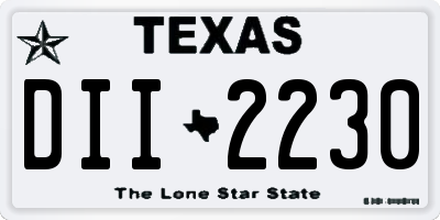 TX license plate DII2230
