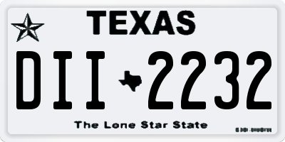 TX license plate DII2232