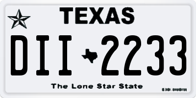 TX license plate DII2233