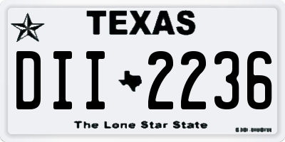 TX license plate DII2236