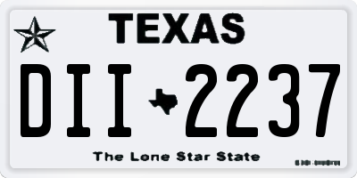 TX license plate DII2237